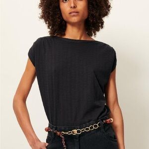 Sessun Sixtojaquard Tee in Black size XS